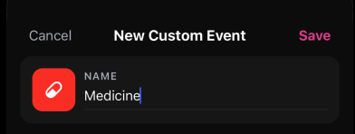 Custom event types screenshot